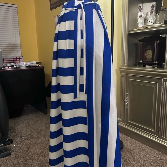 Eien Dresses & Skirts - Striped Royal Blue and White Maxi Skirt